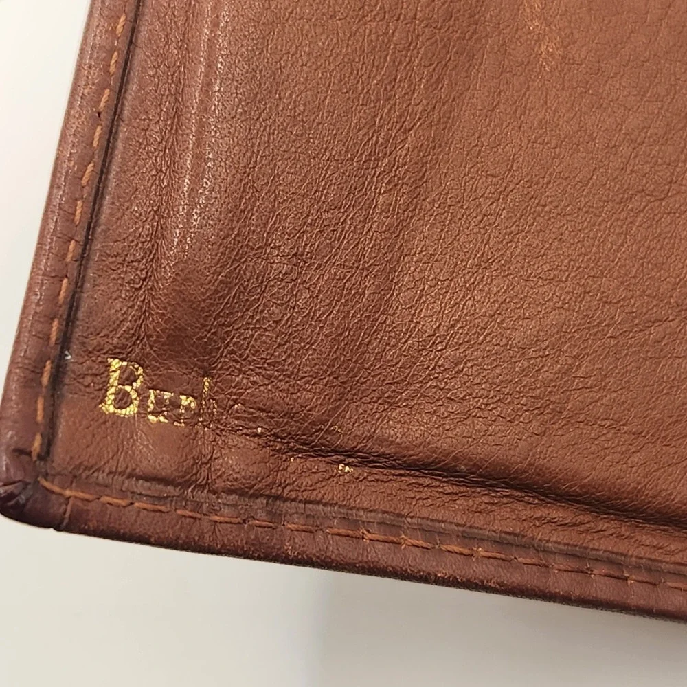 Vintage Burberry Classic Nova Check Kiss Lock Bifold Wallet Canvas Leather